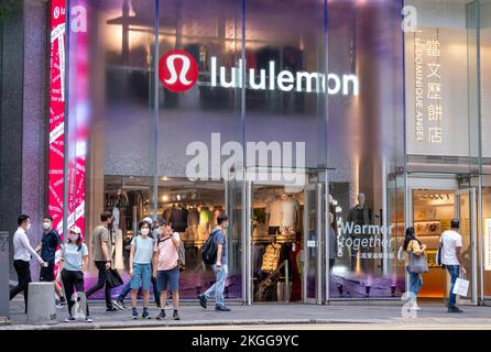 Hong Kong, China. 22nd Oct, 2022. Pedestrians walk past the Canadian sportswear clothing band, Lululemon store in Hong Kong. (Credit Image: © Sebastian Ng/SOPA Images via ZUMA Press Wire) Stock Photo