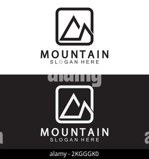 Mountain icon Logo Template Vector illustration design Stock Vector