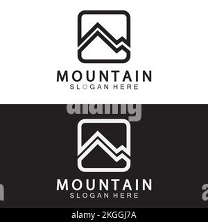 Mountain icon Logo Template Vector illustration design Stock Vector