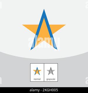 Star Shaped Letter A Logo - vector Stock Vector