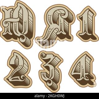 Vector Vector decorative cyrillic font. Eps-10 separated by groups and layers for easy edit. Stock Vector