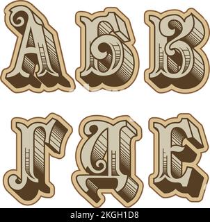 Vector Vector decorative cyrillic font. Eps-10 separated by groups and layers for easy edit. Stock Vector