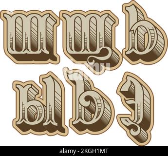 Vector Vector decorative cyrillic font. Eps-10 separated by groups and layers for easy edit. Stock Vector