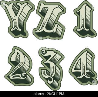 Vector decorative original alphabet letters english font. Eps-10 separated by groups and layers for easy edit. Stock Vector