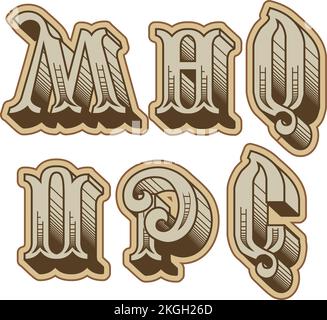 Vector Vector decorative cyrillic font. Eps-10 separated by groups and layers for easy edit. Stock Vector