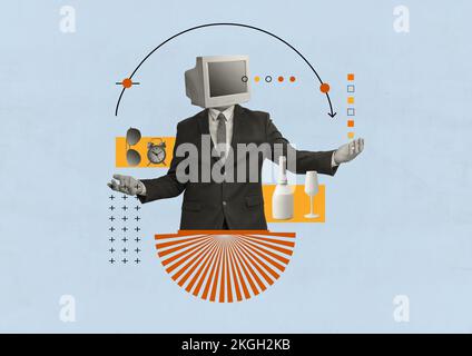 Retro business finance concept business person professional manager  Stock Photo