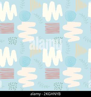 Modern background with brush strokes, blots, swirls and dots Stock Vector