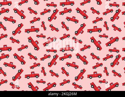 Seamless pattern with retro cars. Cartoon style Stock Vector