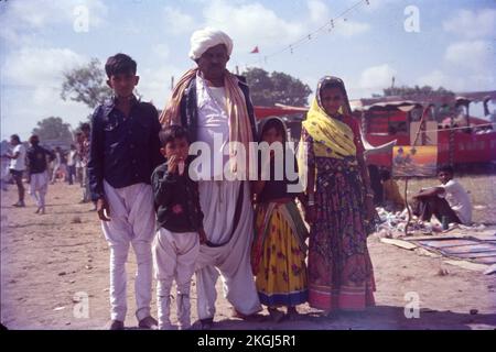 Rural Family at Tarnetar Fair, Gujrat, India Stock Photo