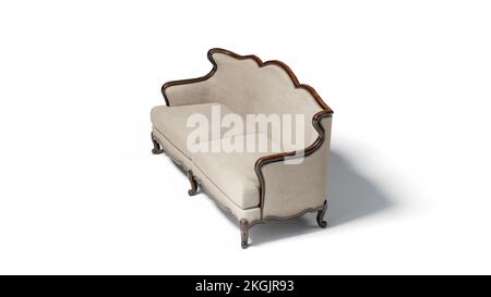 Sofa isolated on white background. Clipping path included. Stock Photo