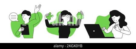 Product quality control and business guarantee vector illustration concept. Management service and test company. Improvement project and satisfaction Stock Vector