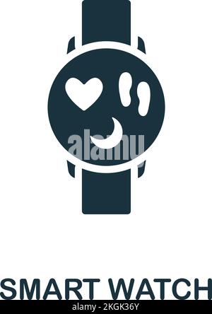 Smart Watch icon. Monochrome simple Smart Technology icon for templates, web design and infographics Stock Vector