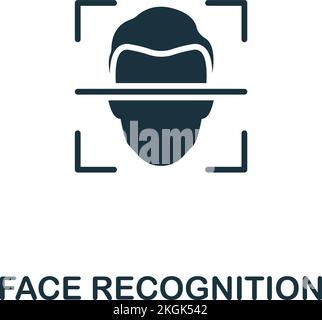 Face Recognition icon. Monochrome simple Smart Technology icon for templates, web design and infographics Stock Vector