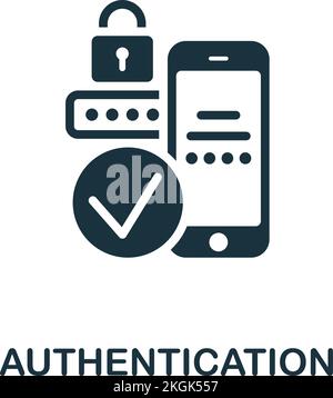 Authentication icon. Monochrome simple Smart Technology icon for templates, web design and infographics Stock Vector