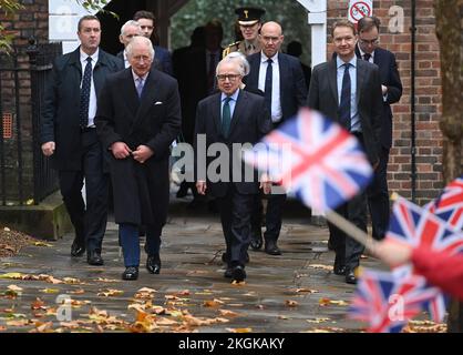 King Charles III, Royal Bencher at the Honourable Society of Gray's Inn, during a visit to the society in central London, to hear more about their work to support, educate, and develop both aspiring and practising barrister members. Picture date: Wednesday November 23, 2022. Stock Photo