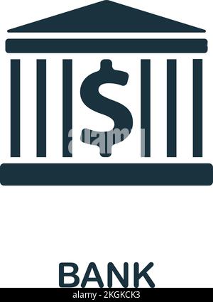 Bank icon. Monochrome simple icon for templates, web design and ...