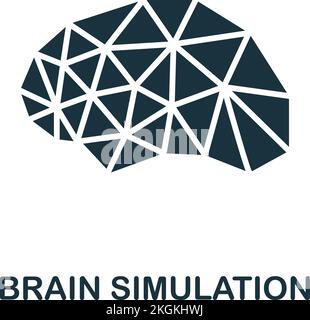 Brain Simulation icon. Monochrome simple Smart Technology icon for ...
