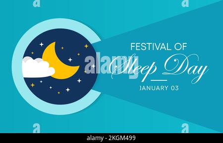 Festival of Sleep day is observed every year on January 3 Stock Vector