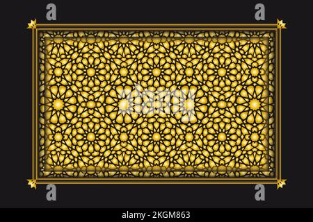 Arabesque golden pattern background collection, Gold Luxury background islamic ornament vector image Stock Vector