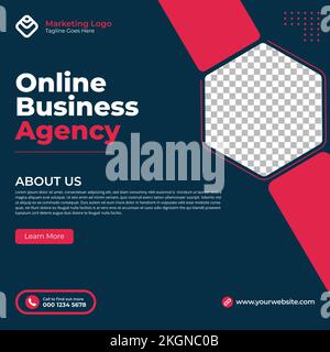 Modern square editable banner template. Minimalist design. Suitable for social media post and web. Vector illustration with a photo collage. Marketing Stock Vector