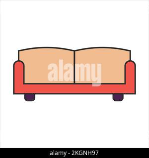 sofa isolated on white background, furniture icon on a white background, Sofa furniture isolated Stock Vector