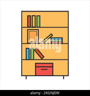 the bookshelf flat vector design, Storage of archive documents illustration in flat style design. Stock Vector