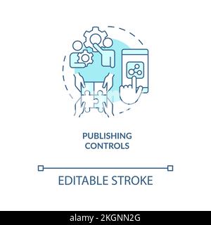 Publishing controls turquoise concept icon Stock Vector