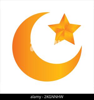 Ramadan mubarak background. Ramadan mubarak greeting card design with half moon vector illustration. Half moon vector illustration. Half moon illustra Stock Vector