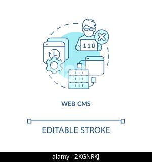 Web content management system turquoise concept icon Stock Vector