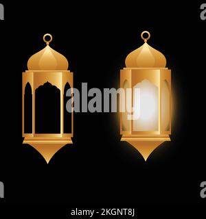 Ramadan lanterns illustration with white background, Islamic Ramadan lanterns design, Ramadan lanterns vector design Stock Vector