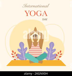 international yoga day. yoga body posture. Woman practicing yoga. vector  illustration design Stock Vector Image & Art - Alamy