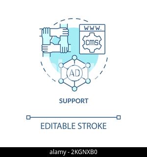 Support turquoise concept icon Stock Vector