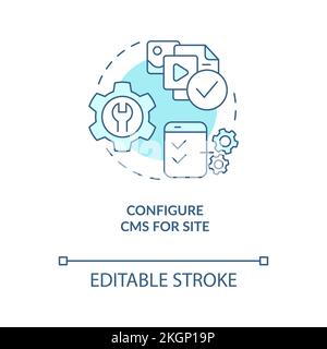 Configure CMS for site turquoise concept icon Stock Vector