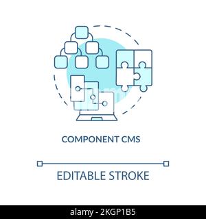 Component CMS turquoise concept icon Stock Vector