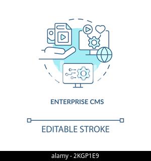 Enterprise CMS turquoise concept icon Stock Vector