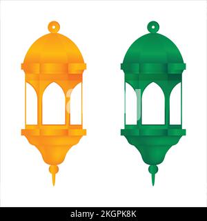 Ramadan lanterns illustration with white background, Islamic Ramadan lanterns design, Ramadan lanterns vector design Stock Vector