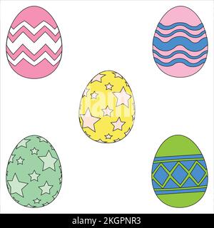 Colourful Easter Egg Design Vector Set, Colorful Easter Egg Design Vector Set Stock Vector