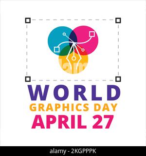 World Graphics DayApril 27 text effect with multi-colour shade for a card, poster design. Multi-colour design, Standard illustration for the special d Stock Vector
