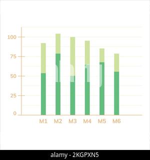 Infographic element design, Abstract business graph chart, neutral color bar chart infographic template, Vector, Illustration, design. Stock Vector