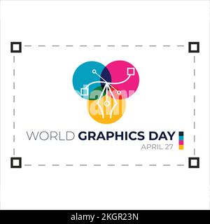 World Graphics Day Font Design with multi-colour shade vector, card, poster design. Creative Pen design, Standard illustration for the special day wit Stock Vector