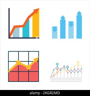 Infographic element design for business or presentation in a white background, Multi-colour Graph chart, Infographic illustration elements, Abstract b Stock Vector