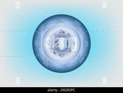 Christmas festive blue circle signal wireless wifi internet online technology success abstract background web pattern banner vector illustration Stock Vector
