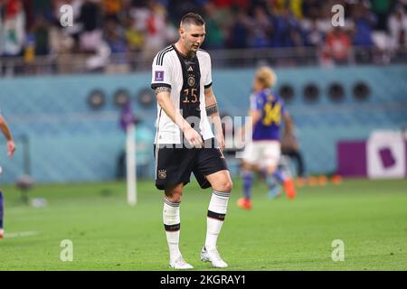 Niklas Suele during the FIFA World Cup Qatar 2022 Group E match between Germany and Japan at Khalifa International Stadium on November 23, 2022 in Ar-Rajjan, Qatar. (Photo by Pawel Andrachiewicz/PressFocus/Sipa USA) Stock Photo