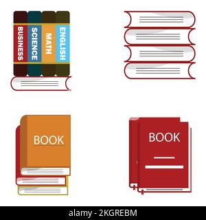Multicolor Books illustration design elements, Books, Red and yellow shade books, Elements, office, school, student, teacher. Stock Vector