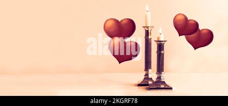 Valentine banner. Valentine. Valentine background. 3d abstract computer generated fractal design. Stock Photo