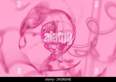 Pink fractal 3D rendering of an abstract fractal background. Abstract background. Beautiful background. graphic design. Valentine's Day Stock Photo