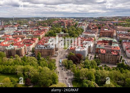 Sweden, Vastra Gotaland County, Gothenburg, Aerial view of Vasastaden district Stock Photo