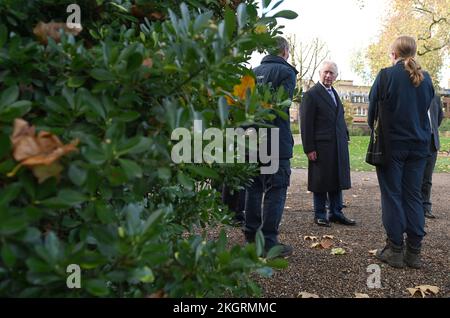 King Charles III, Royal Bencher at the Honourable Society of Gray's Inn, during a visit to the society in central London, to hear more about their work to support, educate, and develop both aspiring and practising barrister members. Picture date: Wednesday November 23, 2022. Stock Photo