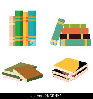 Multicolor Books illustration design elements, Books Vector illustration, Multicolor books, school, student, teacher, education, university, learning, Stock Vector