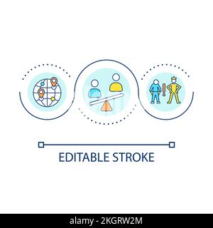 Regional disparities loop concept icon Stock Vector